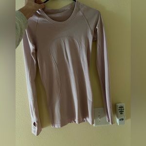 Light pink lululemon long sleeve